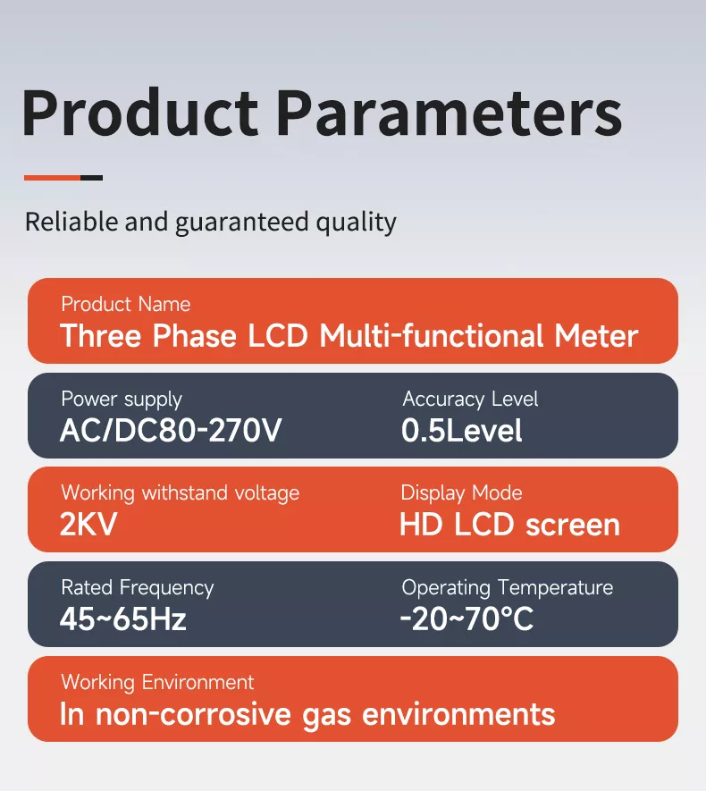 Three Phase LCD Multifunctional Meter