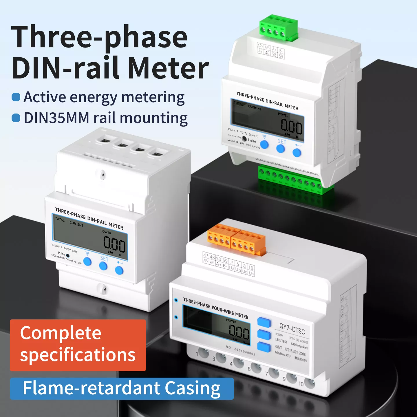 Trefaset 4p Din Rail Transformer Multifunktionsmåler